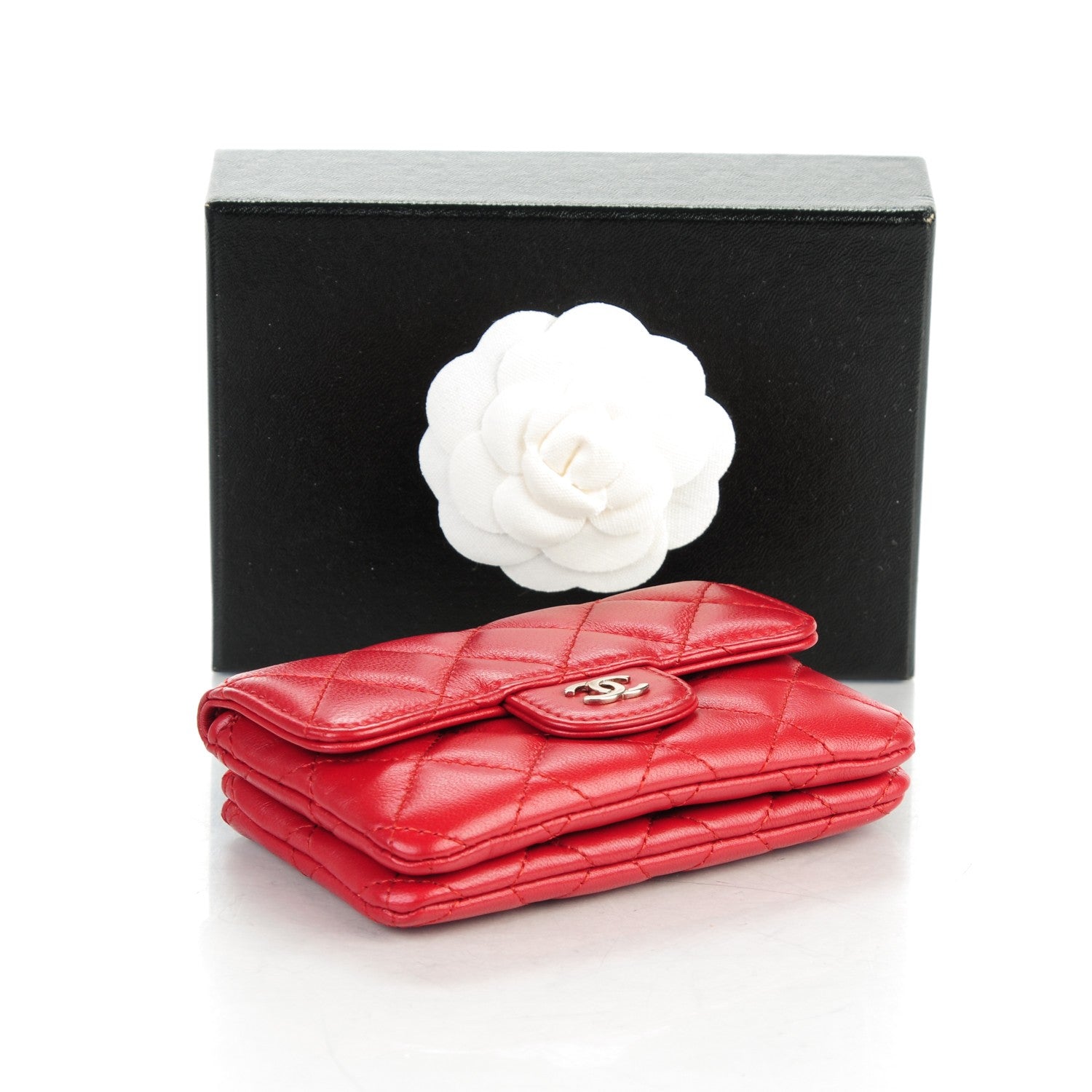 Chanel Lambskin Quilted Coin Purse Red 4 of 7