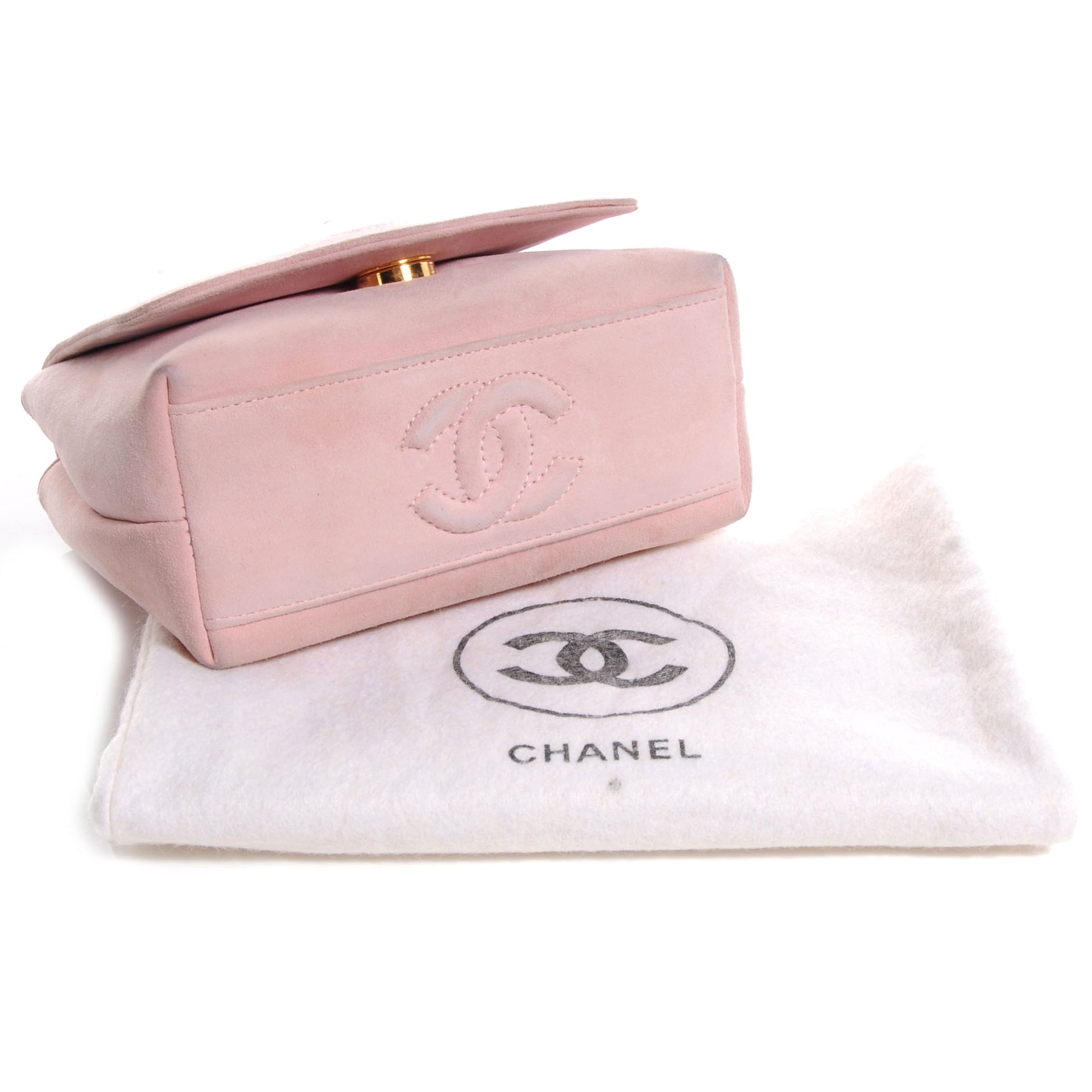 Chanel Suede Camellia Mini Flap Pink 4 of 16