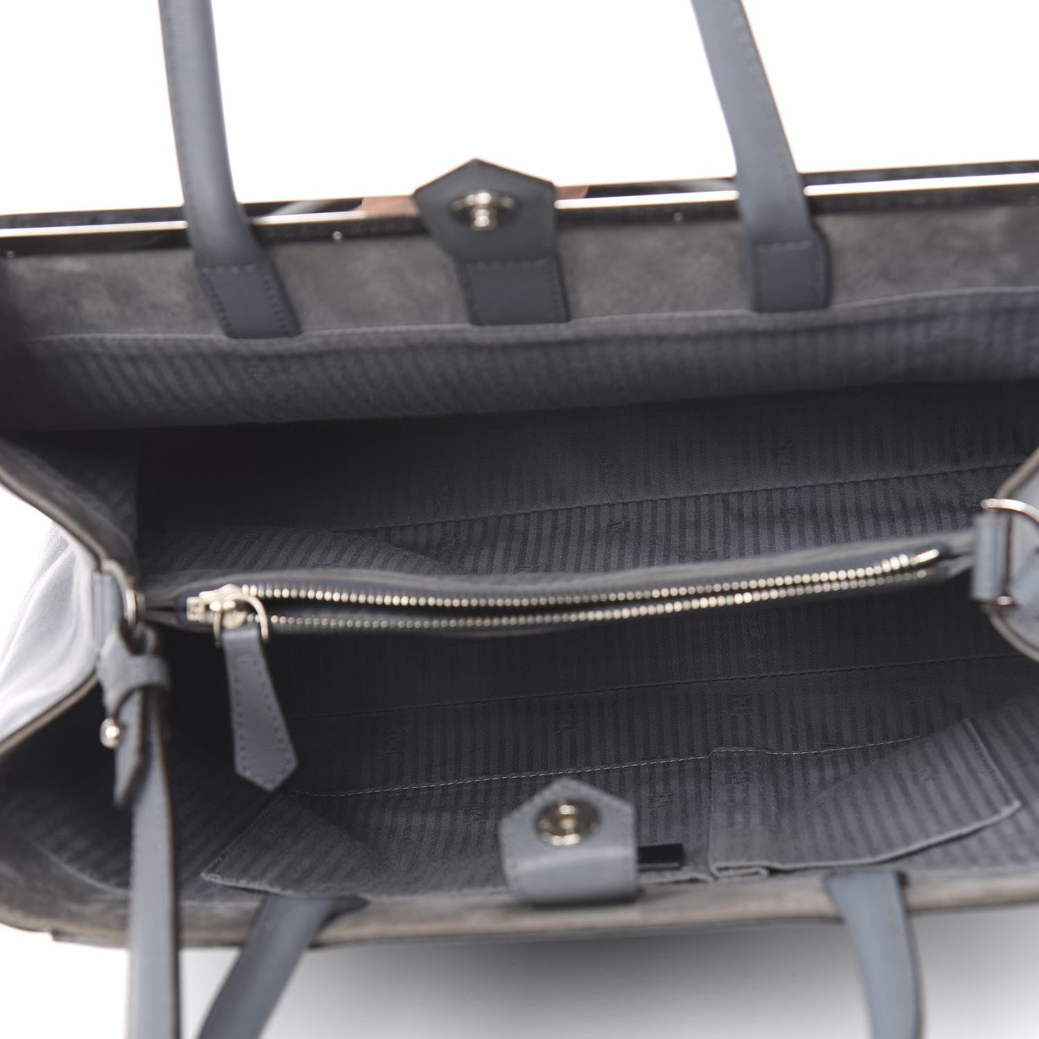 Fendi Vitello Elite Regular 2Jours Tote Grigio 6 of 19