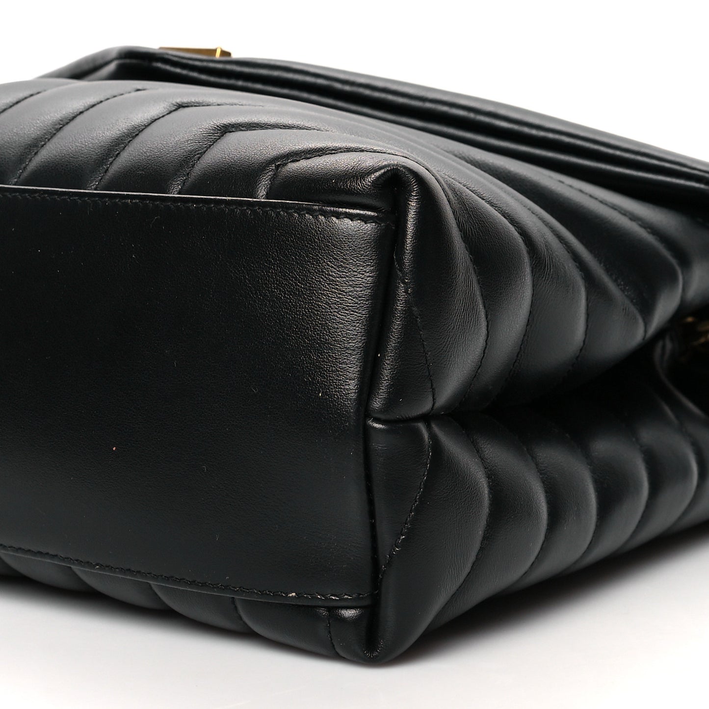 Calfskin Y Quilted Monogram Medium Loulou Chain Satchel Black