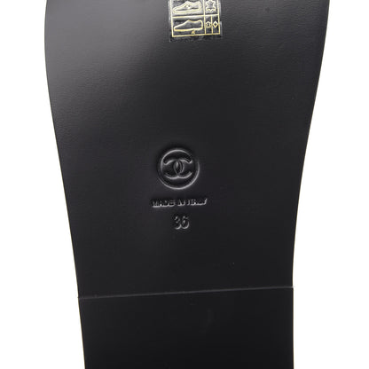 Chanel Grained Calfskin Velcro Dad Sandals 36 Black 7 of 10