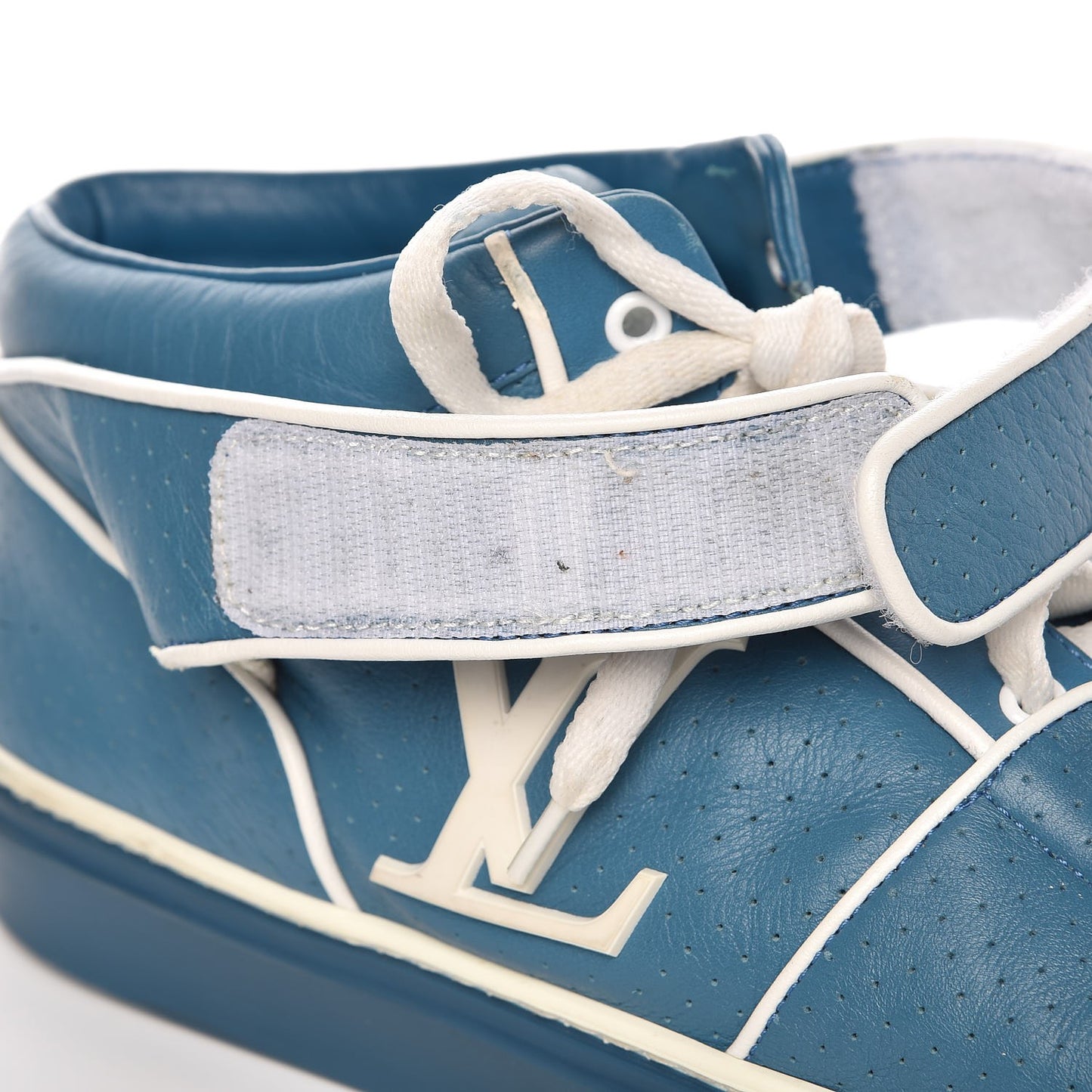 Calfskin Perforated Acapulco Sneakers 8 Blue