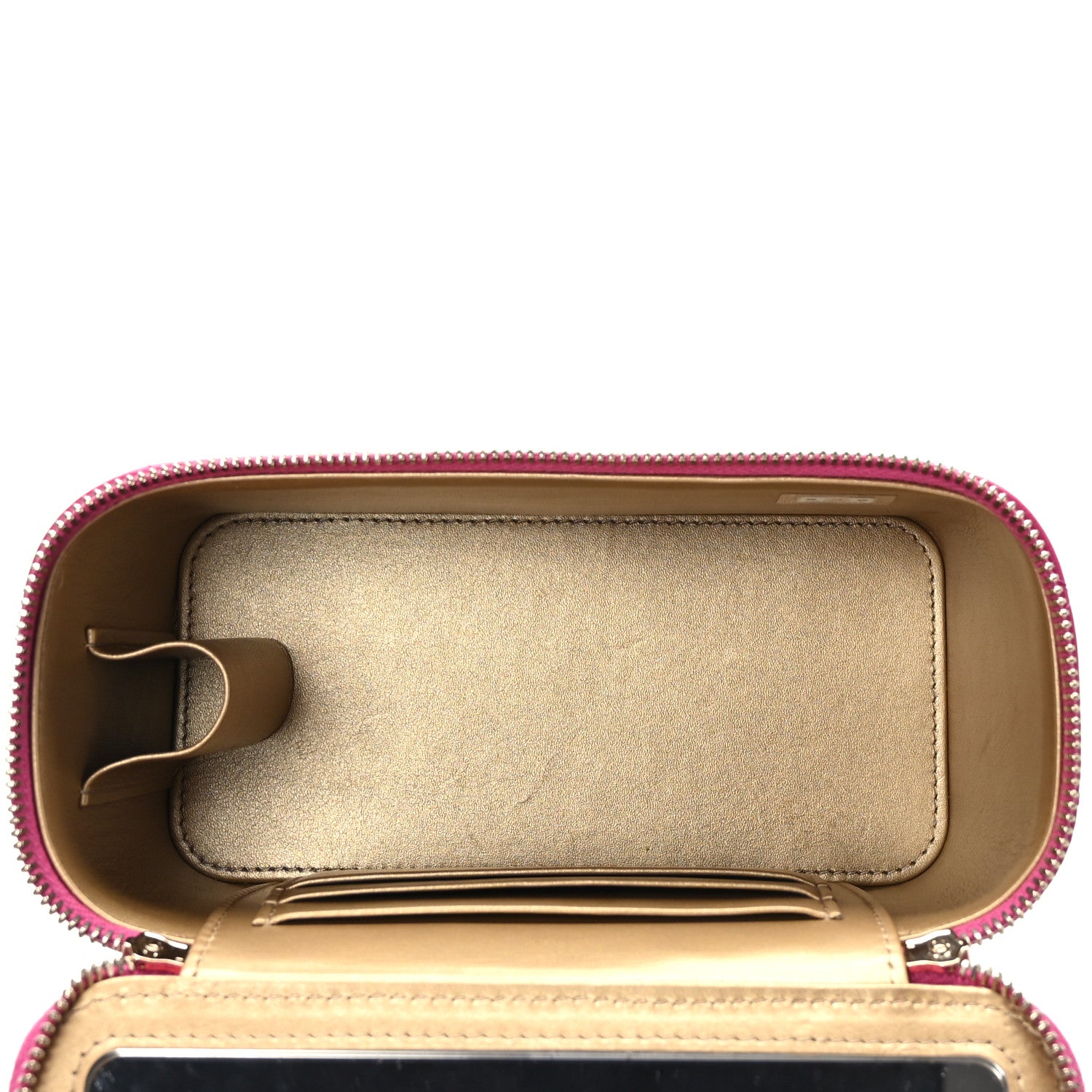 Chanel Lambskin Quilted Small Pearl Crush Vanity Case With Chain Fuchsia 5 of 9