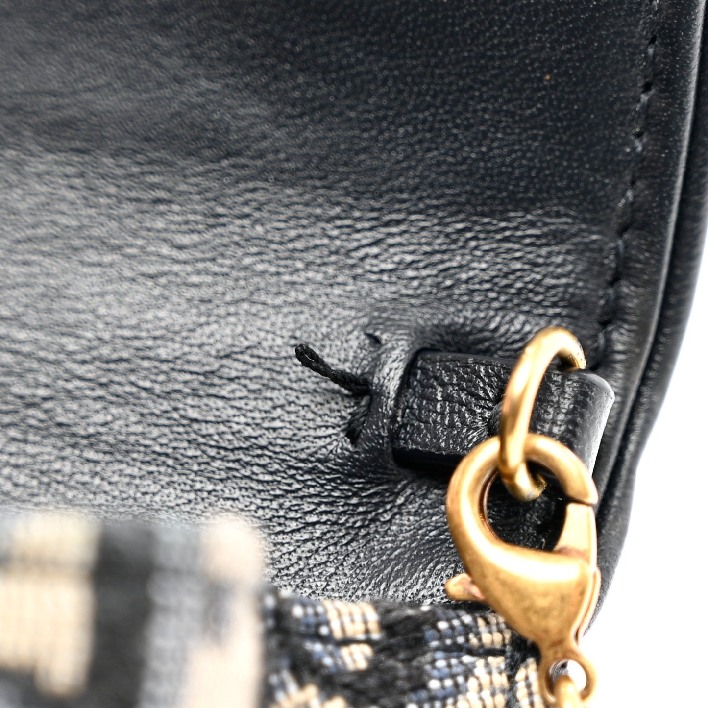 Oblique Nano Saddle Chain Pouch Blue