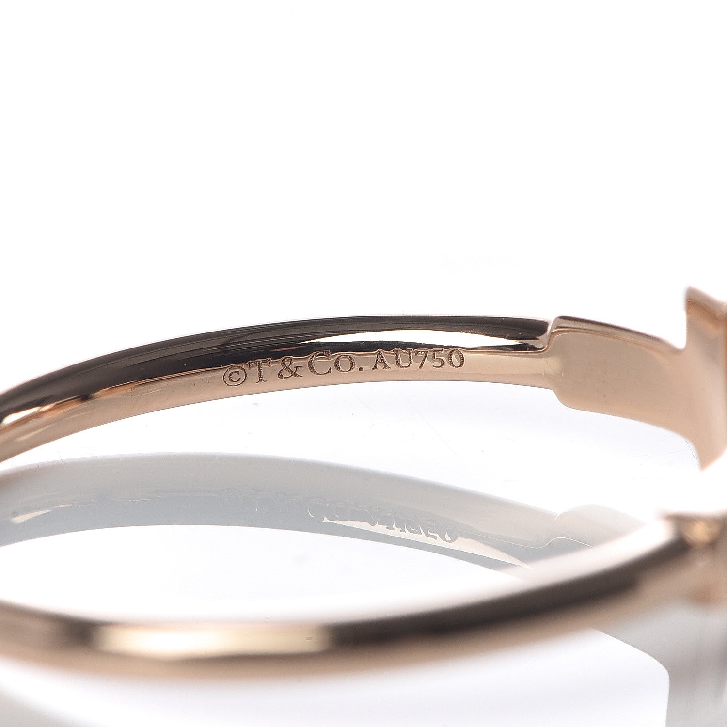 Tiffany 18K Rose Gold Diamond T Wire Ring 56 7.5 4 of 4