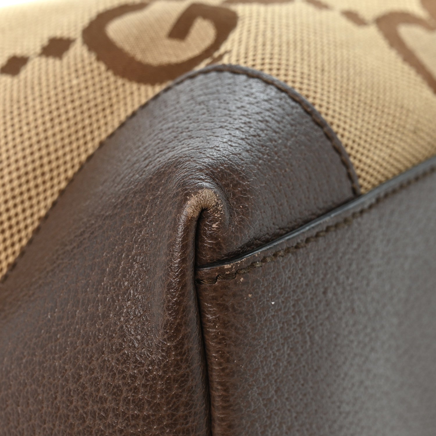 Gucci Monogram Jumbo GG Textured Dollar Calfskin Web Medium