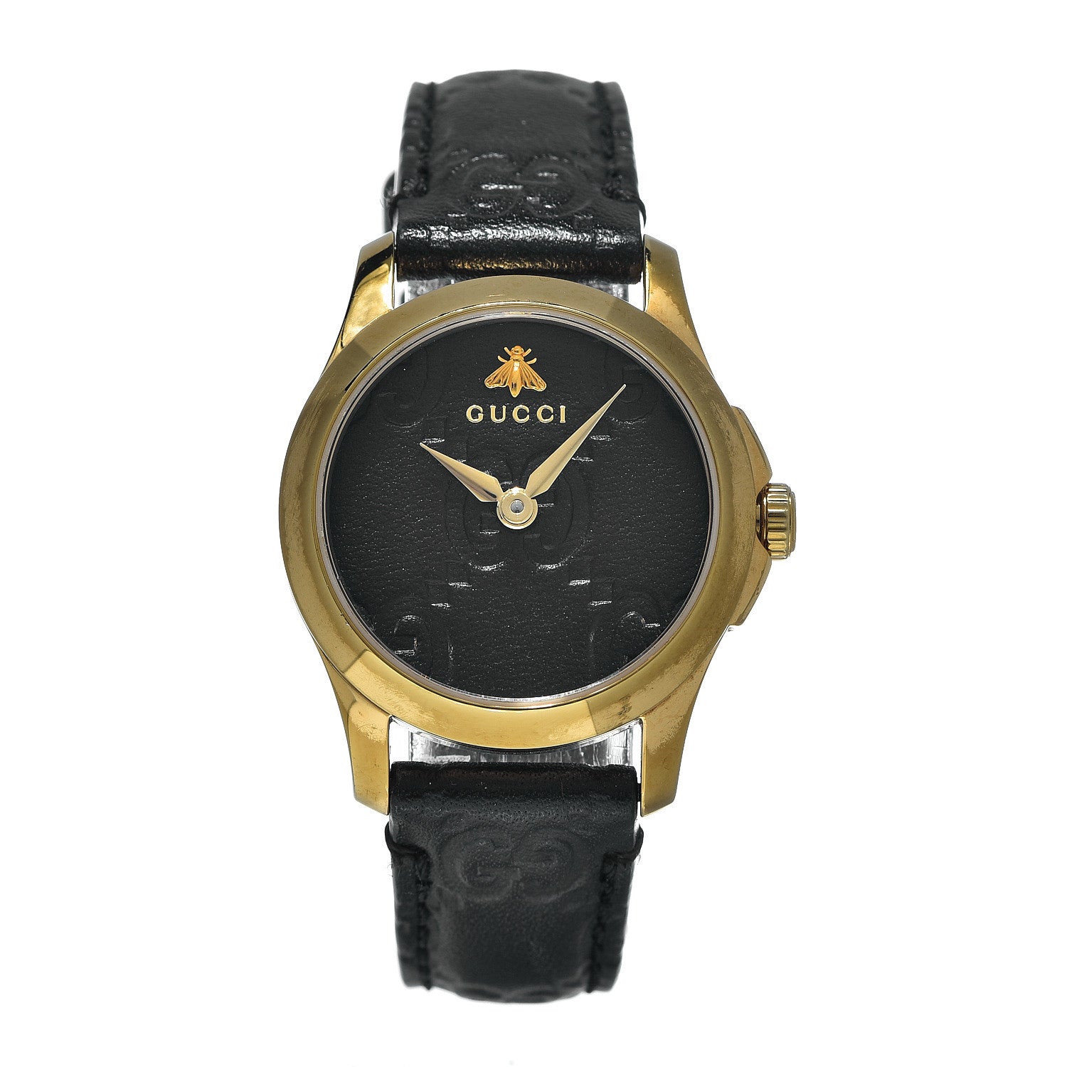 Gucci Stainless Steel Calfskin 27mm G-Timeless Quartz Watch Black 1 of 10
