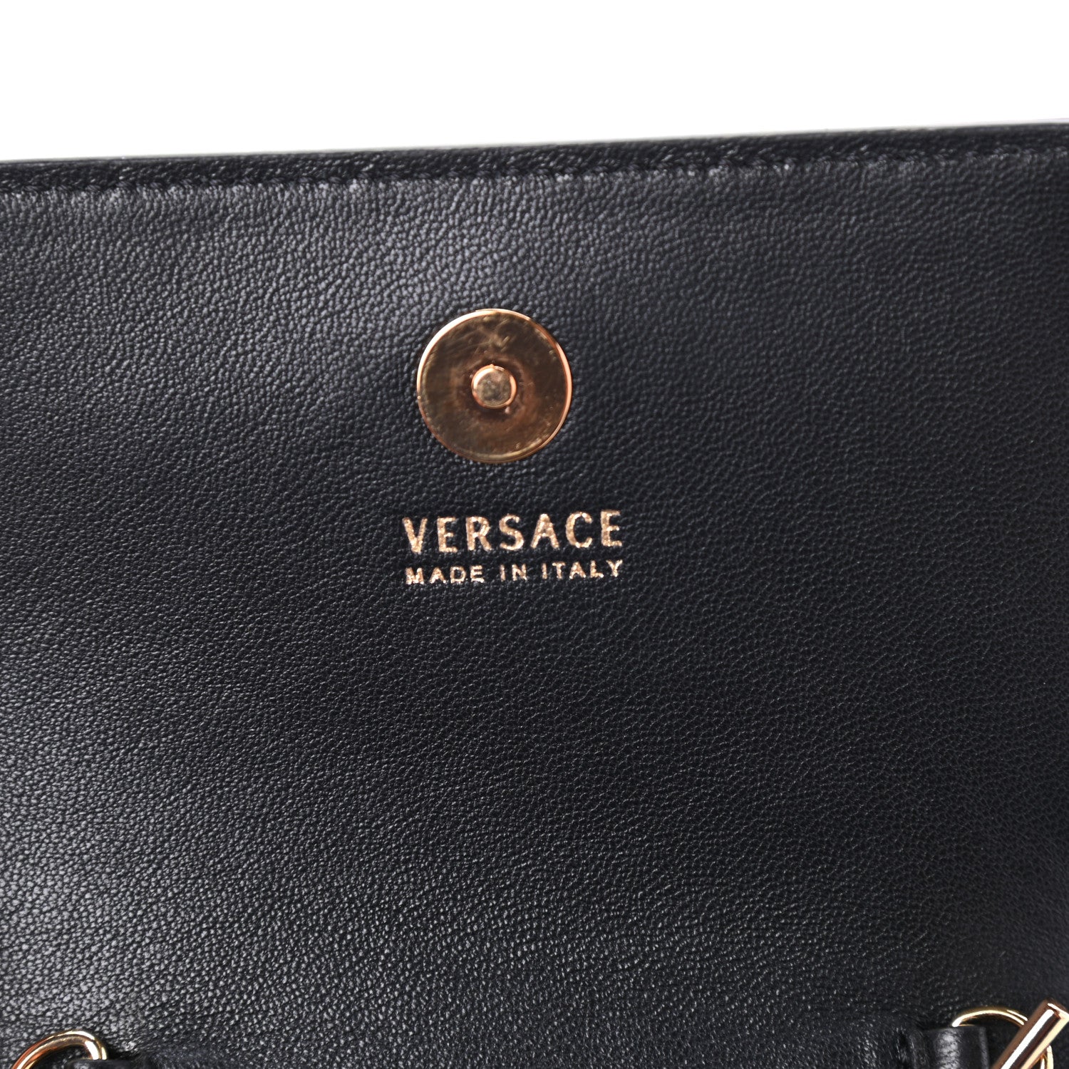 Versace Vitello Mini Virtus Chain Clutch Black 6 of 8