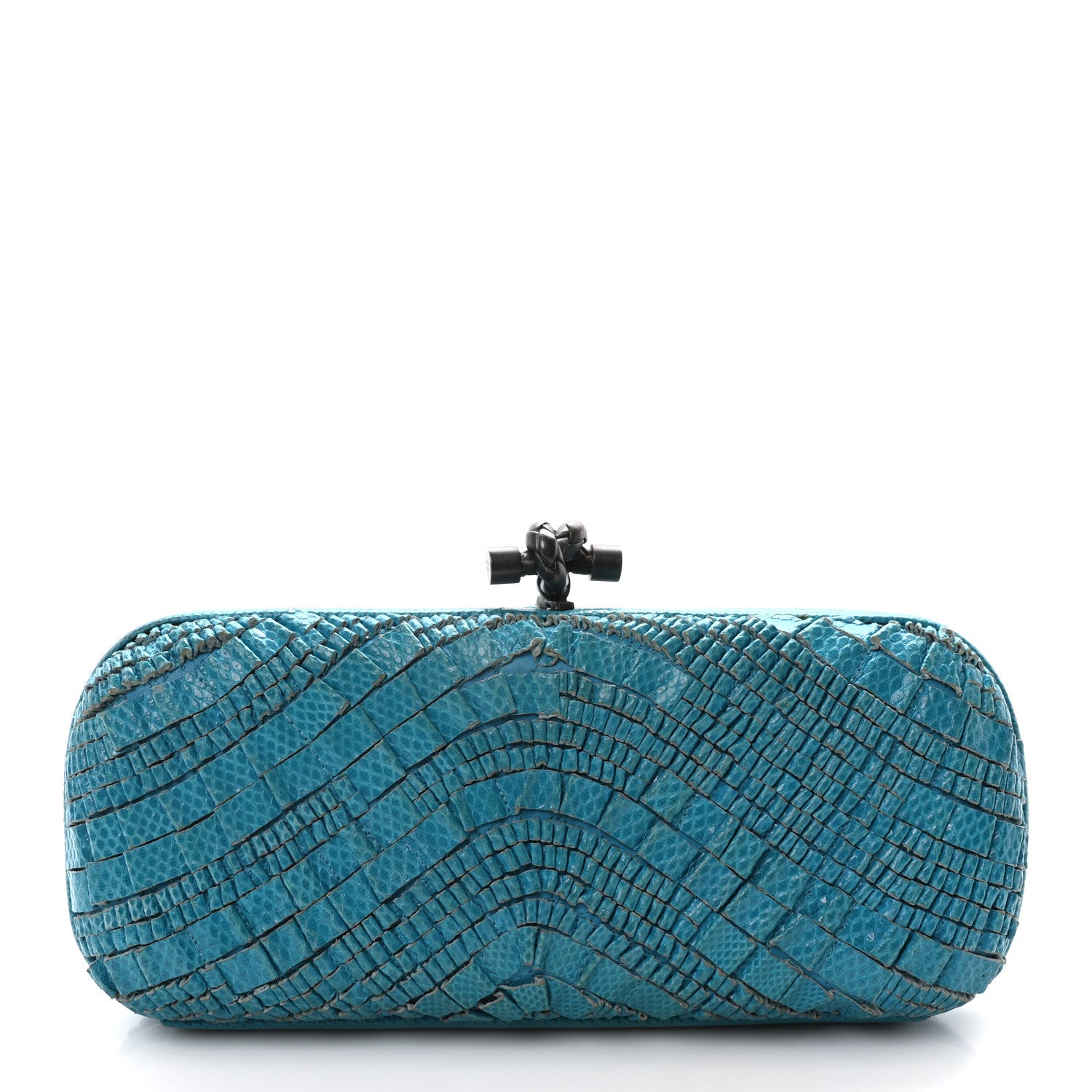 Bottega Veneta Ayers Intrecciato Karung Knot Clutch Blue 1 of 9