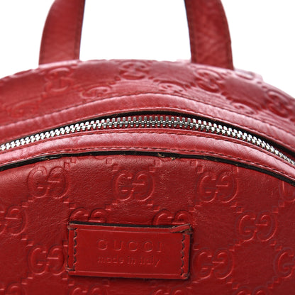 Gucci Guccissima Signature Small Day Backpack Hibiscus Red 14 of 20