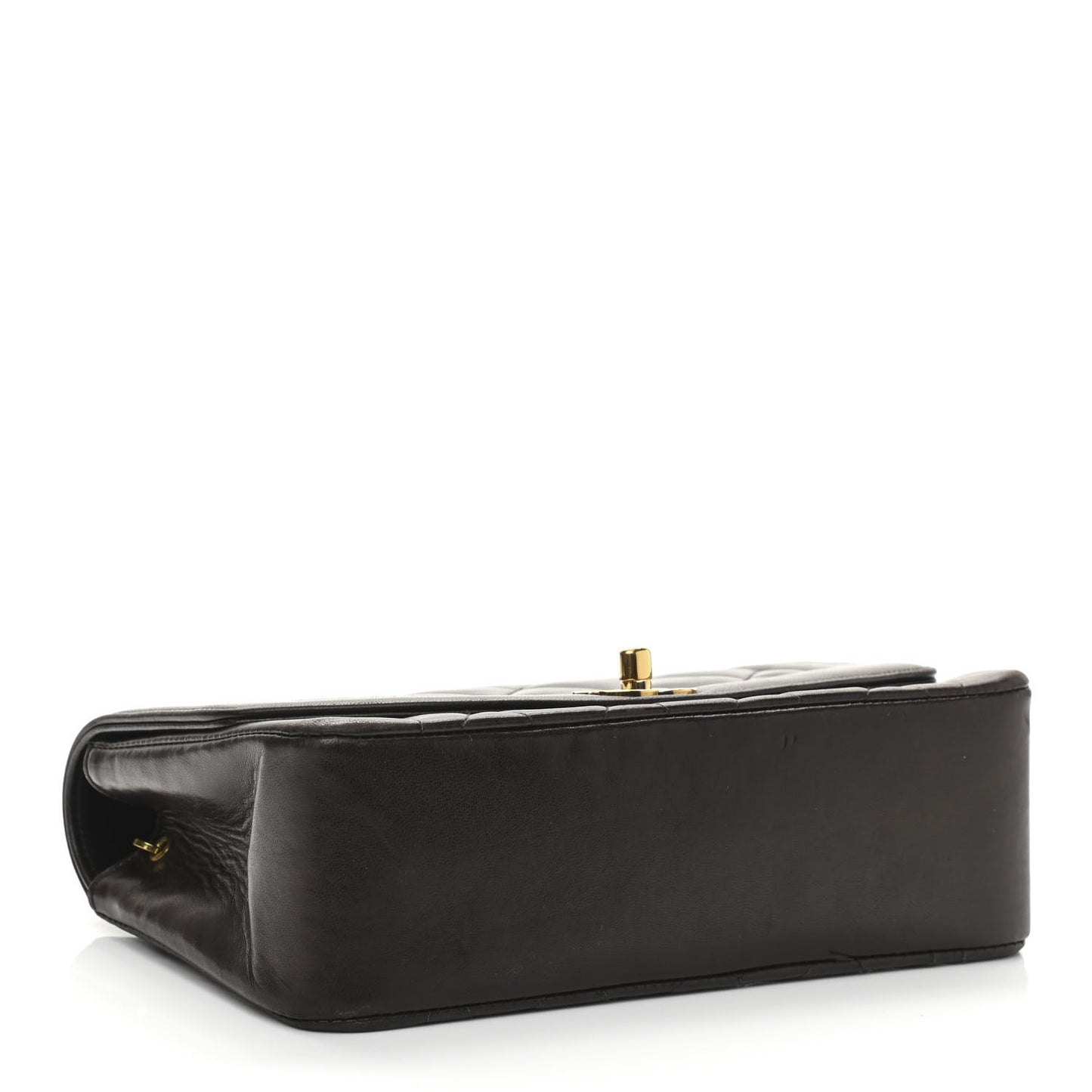 Lambskin Quilted Small Single Flap Brown
