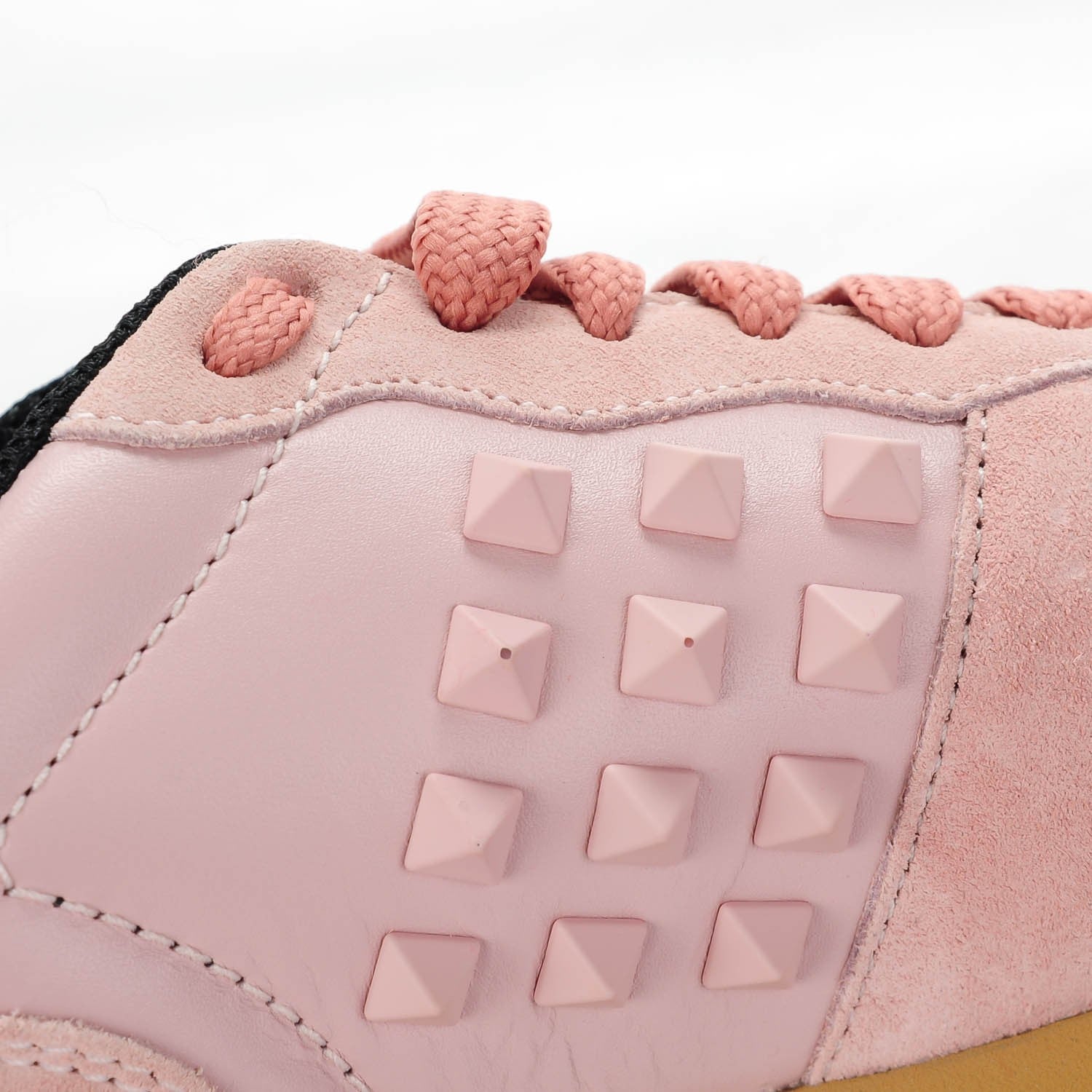 Valentino Garavani Suede Calfskin Rockstud Sneakers 37 Light Pink 7 of 9