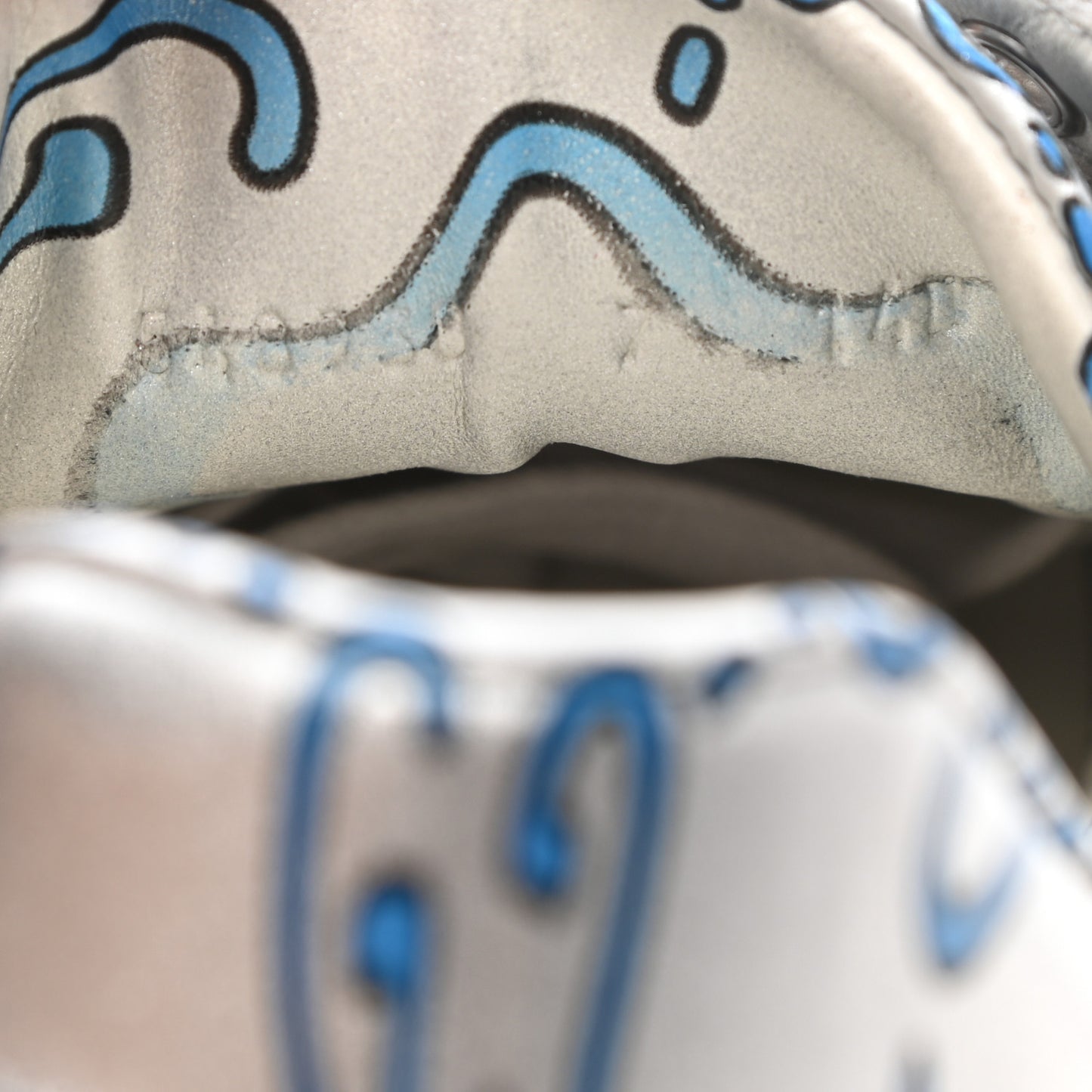 Miro Rubber Wax GucciGhost Print Mens New Ace Sneakers 7 Silver