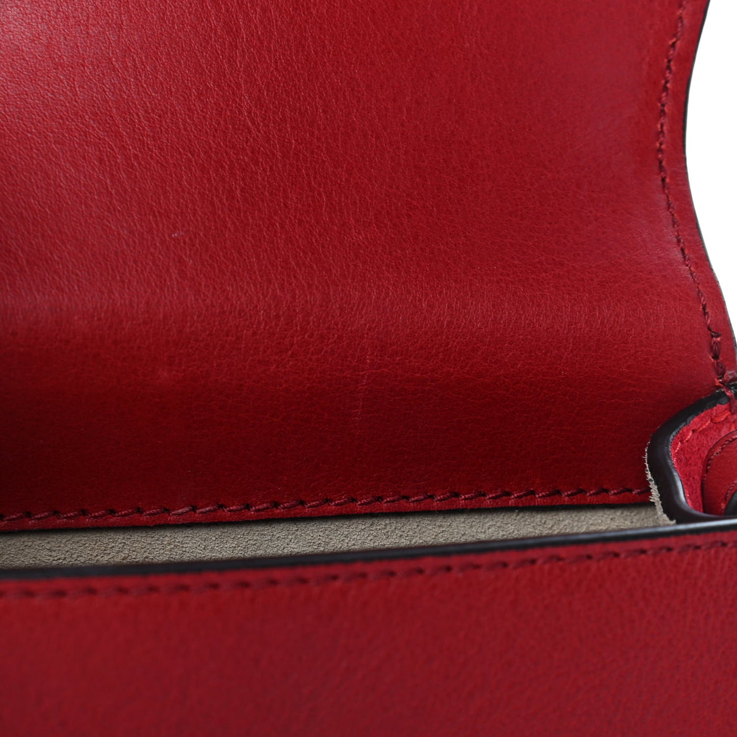 Calfskin Suede Small Nile Bracelet Bag Intense Red