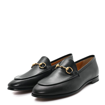 Gucci Betis Glamour Calfskin Womens Jordaan Loafers 37 Black 4 of 10