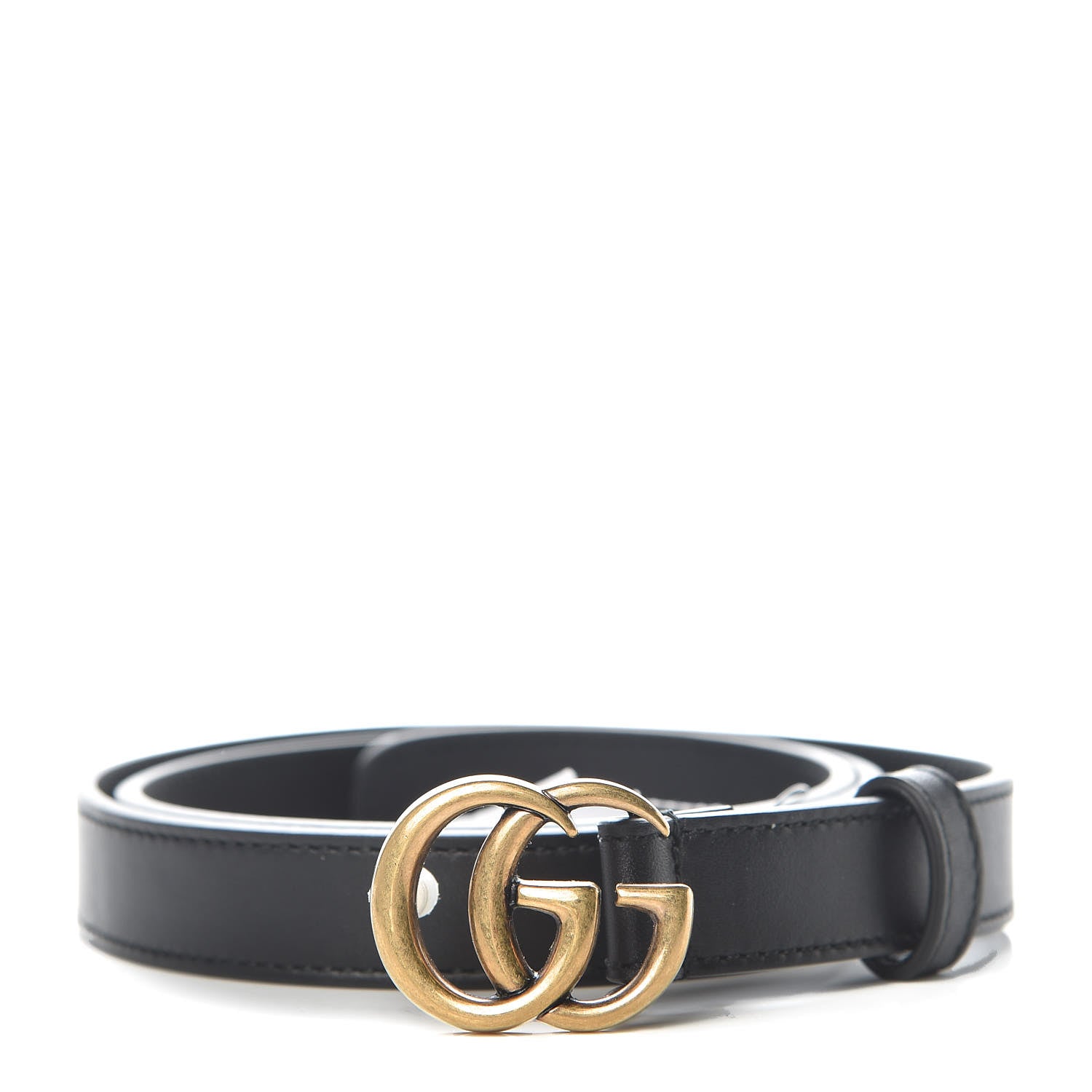 Gucci Calfskin Double G 20mm Belt 80 32 Black 1 of 7