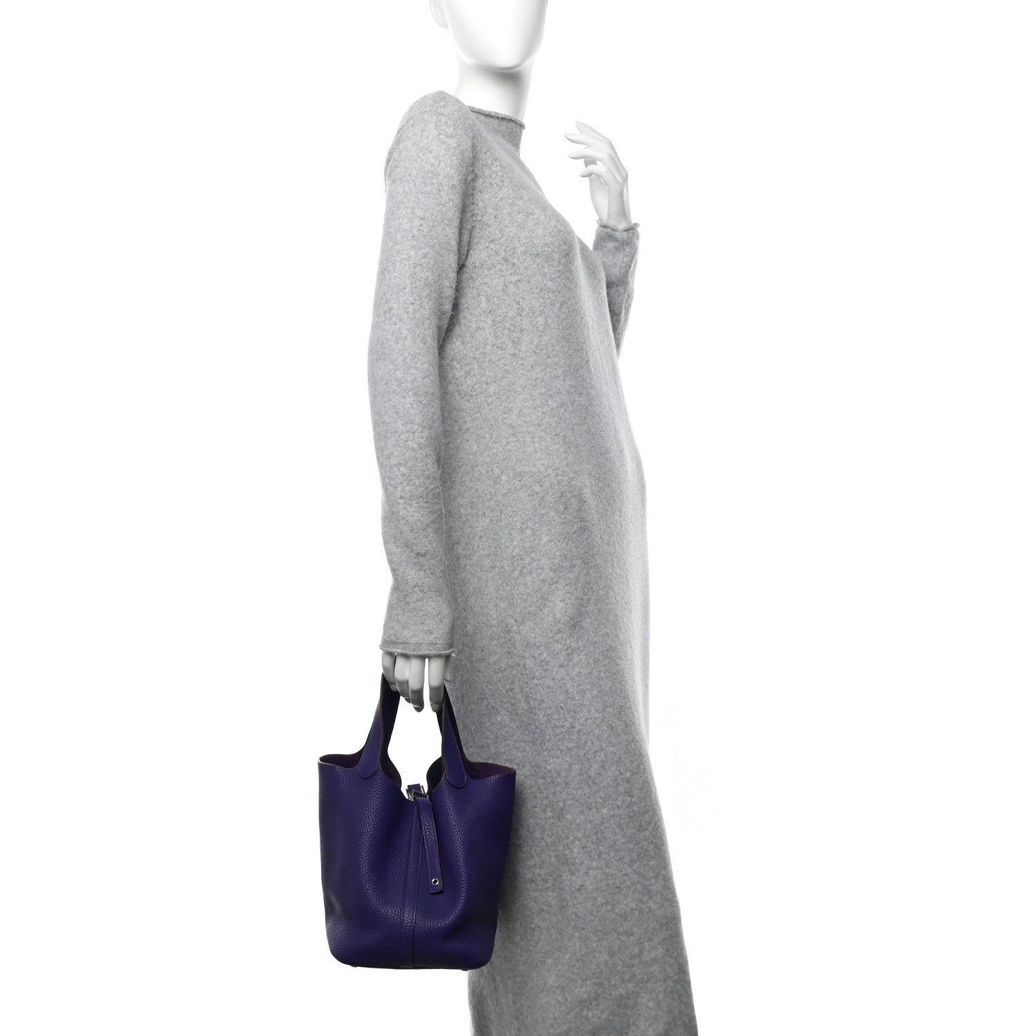 Hermes Taurillon Clemence Picotin Lock 22 MM Iris 2 of 12