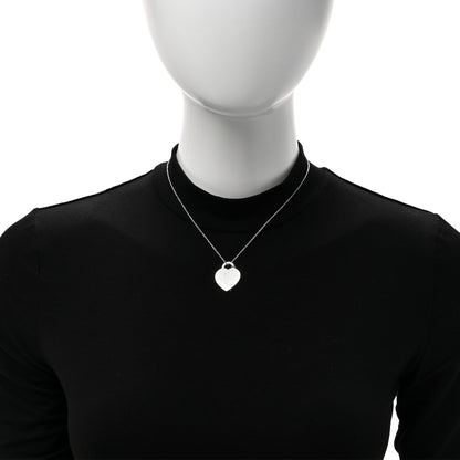 Tiffany Sterling Silver Mom Heart Tag Key Pendant Necklace 2 of 7