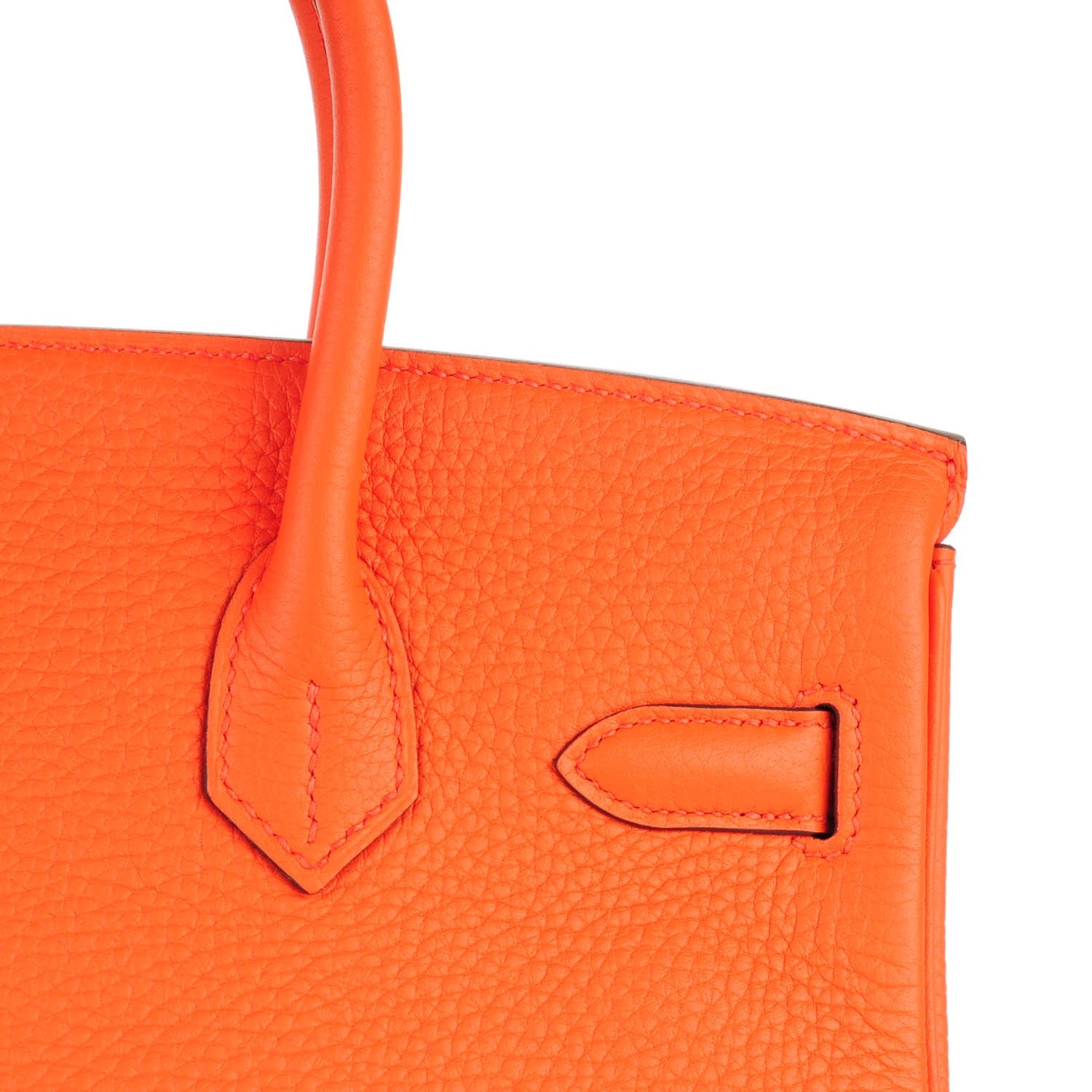 Hermes Taurillon Clemence Birkin 30 Orange Poppy 25 of 27