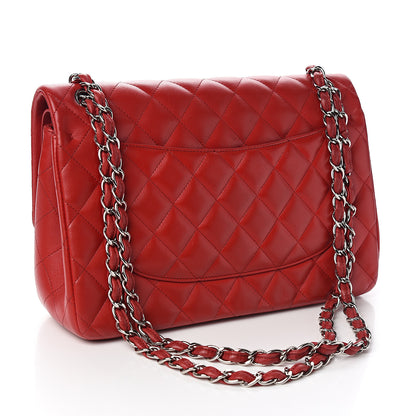 Chanel Lambskin Quilted Jumbo Double Flap Red 2 of 11