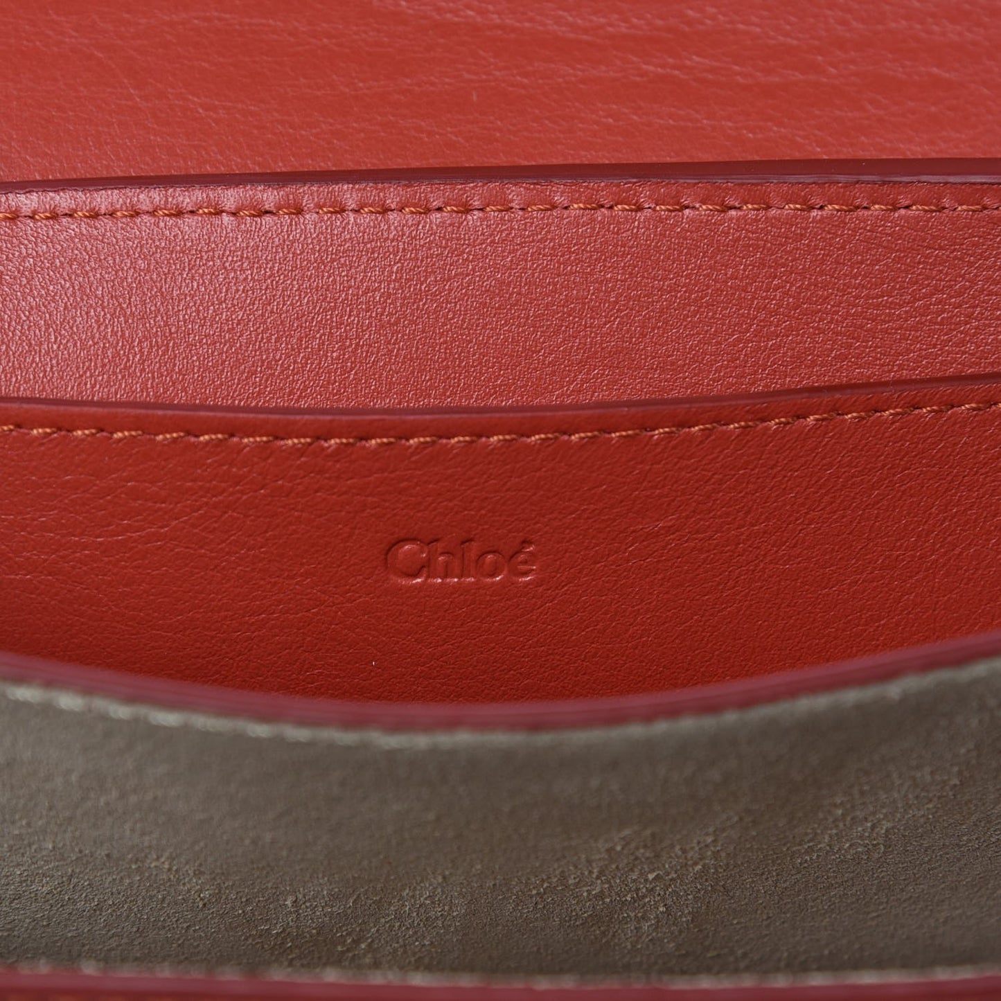 Calfskin Drew Bijou Clutch Earthy Red
