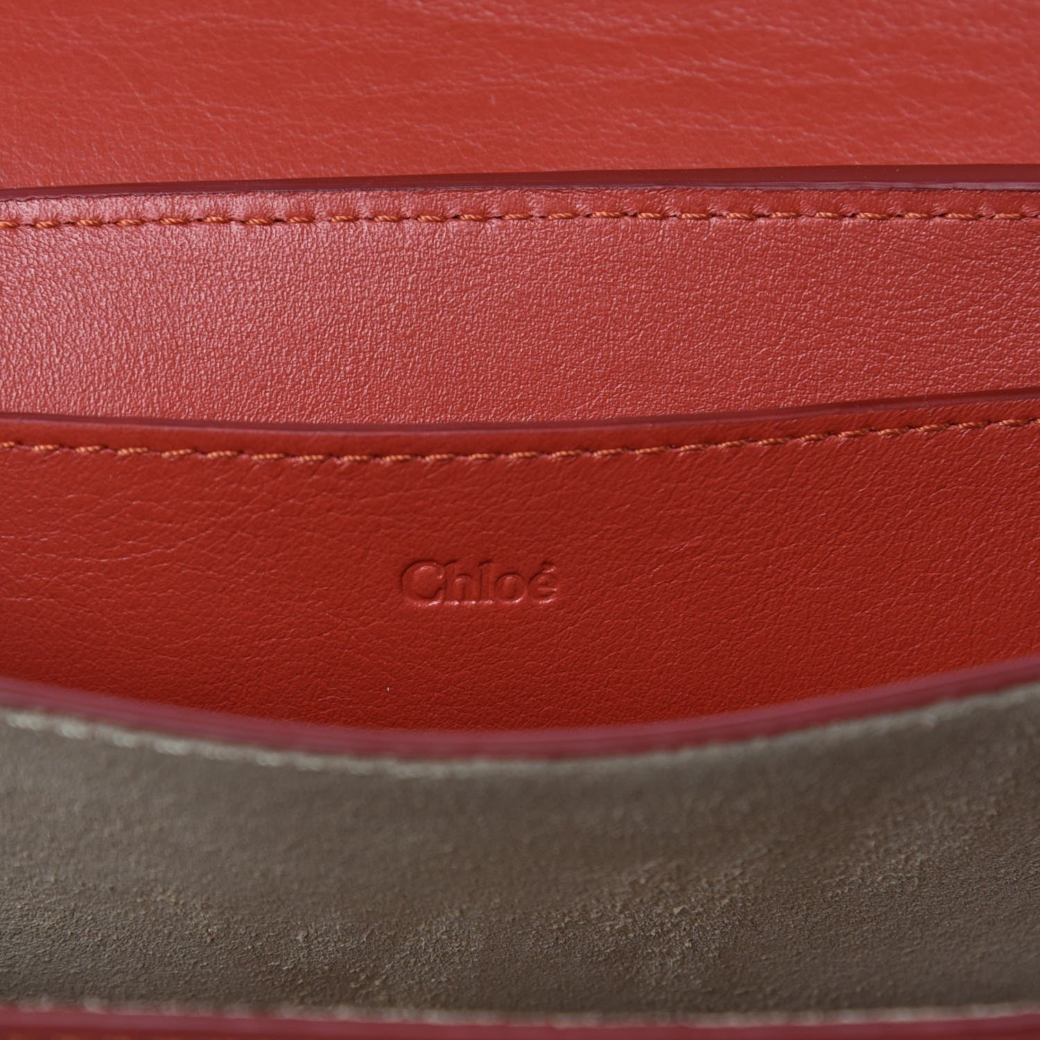 Chloe Calfskin Drew Bijou Clutch Earthy Red 6 of 8