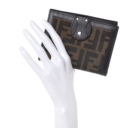Fendi Zucca Cuoio Lucido Compact Wallet Tobacco Moro 2 of 11