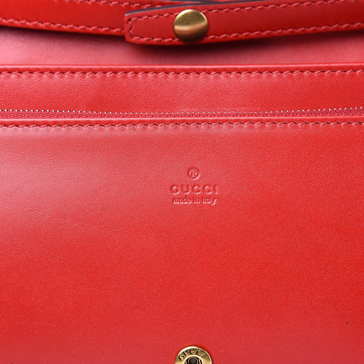 Calfskin Lady Web Convertible Wallet Hibiscus Red