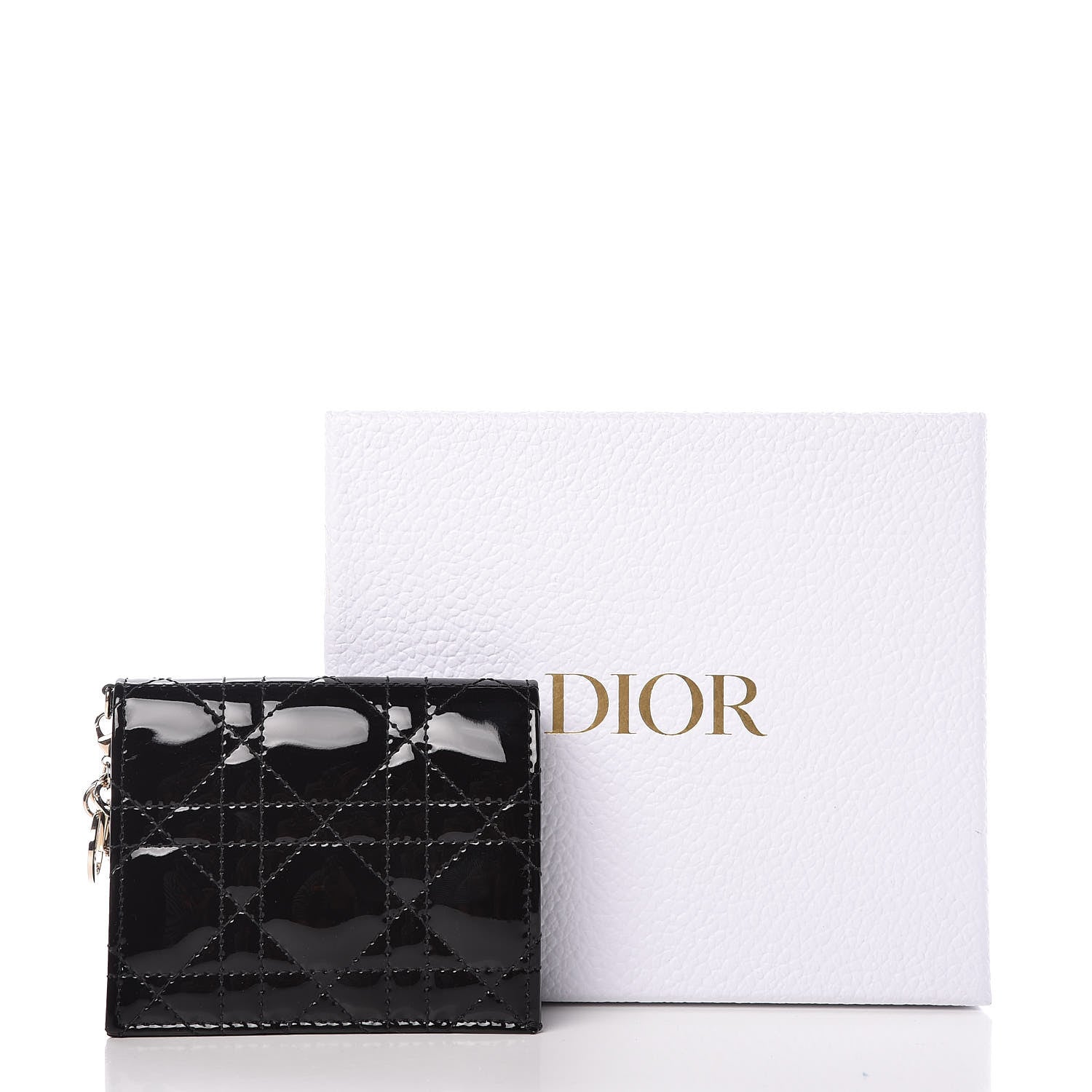 Christian Dior Patent Cannage Lady Dior Mini Wallet Black 11 of 11