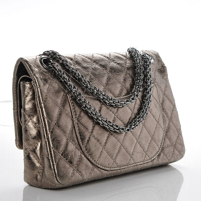 Chanel Metallic Aged Calfskin 2.55 Reissue 225 Flap Dark Silver 3 of 7