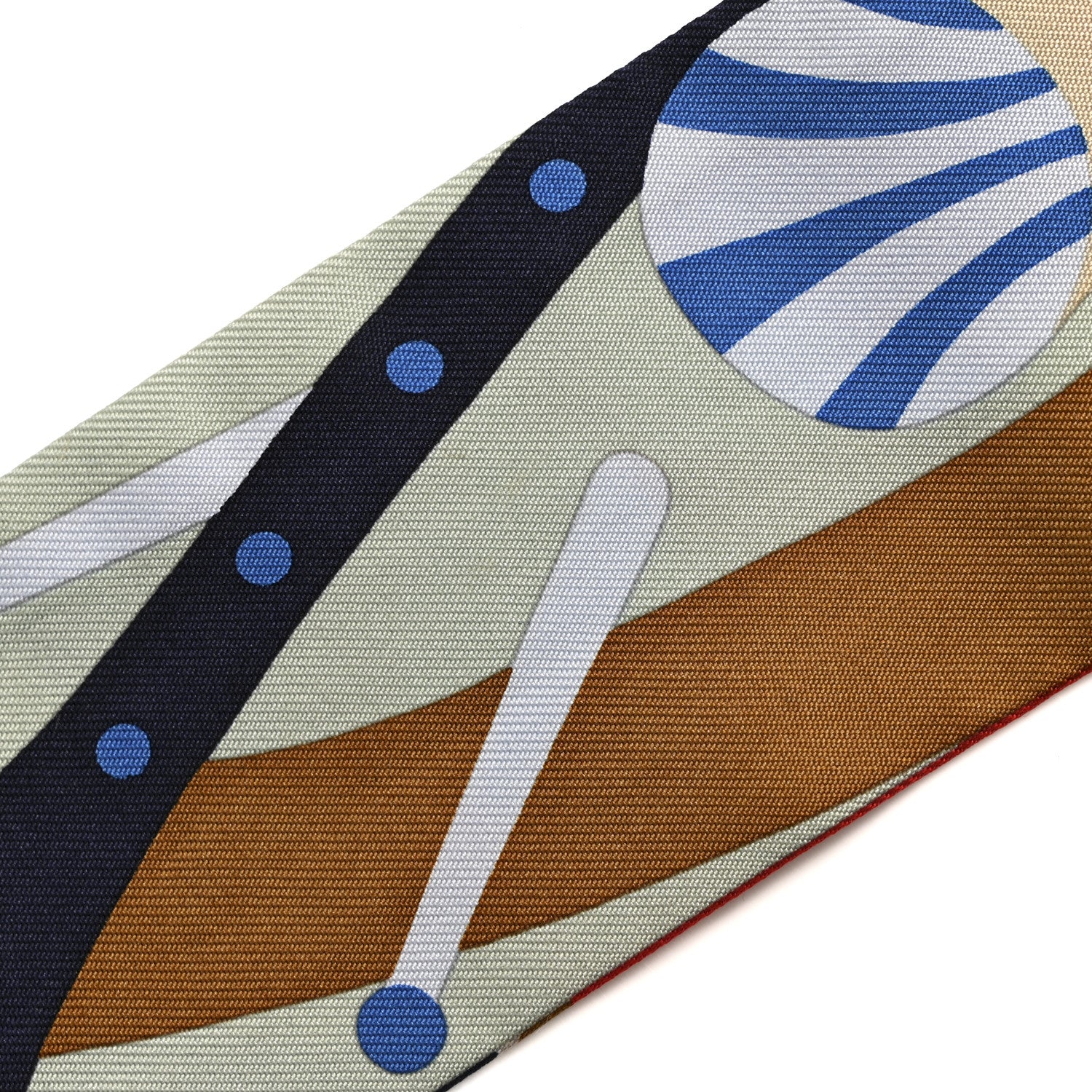 Hermes Silk Parade En Fanfare Twilly Bleu Camel Rouge 5 of 6