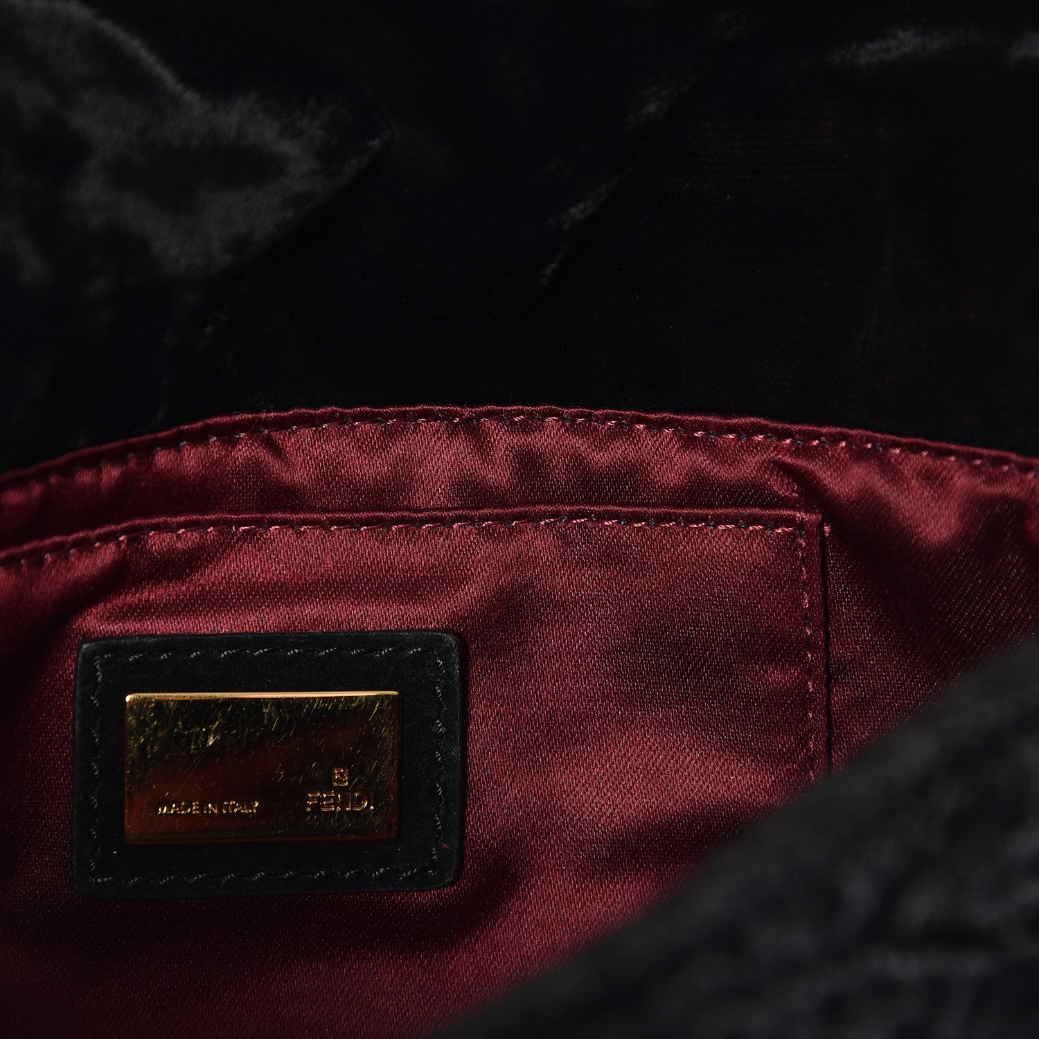 Fendi Velvet Mia Pochette Black 7 of 9