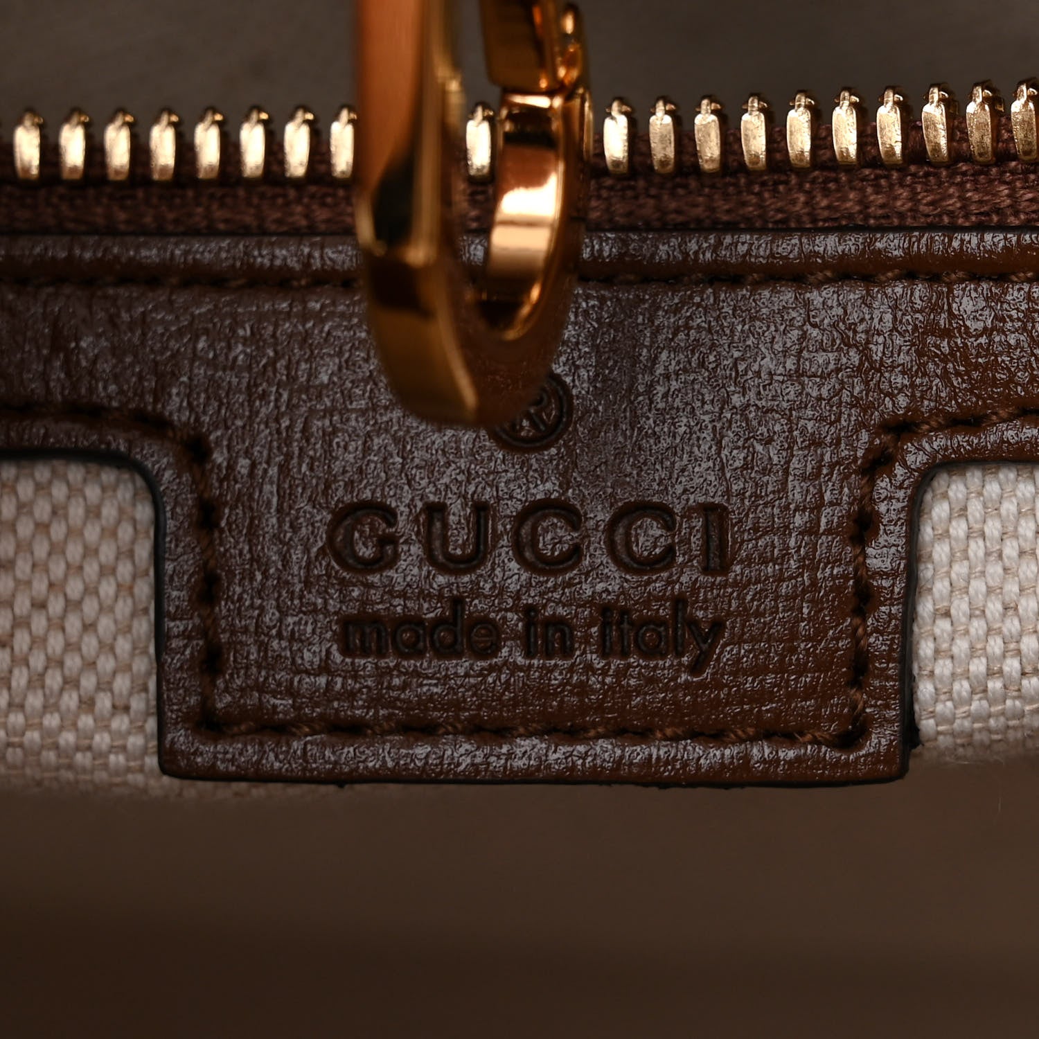 Gucci GG Supreme Monogram Azalea Calfskin Small Retro Interlocking G Tote Bag Beige Ebony Brown Sugar 6 of 10