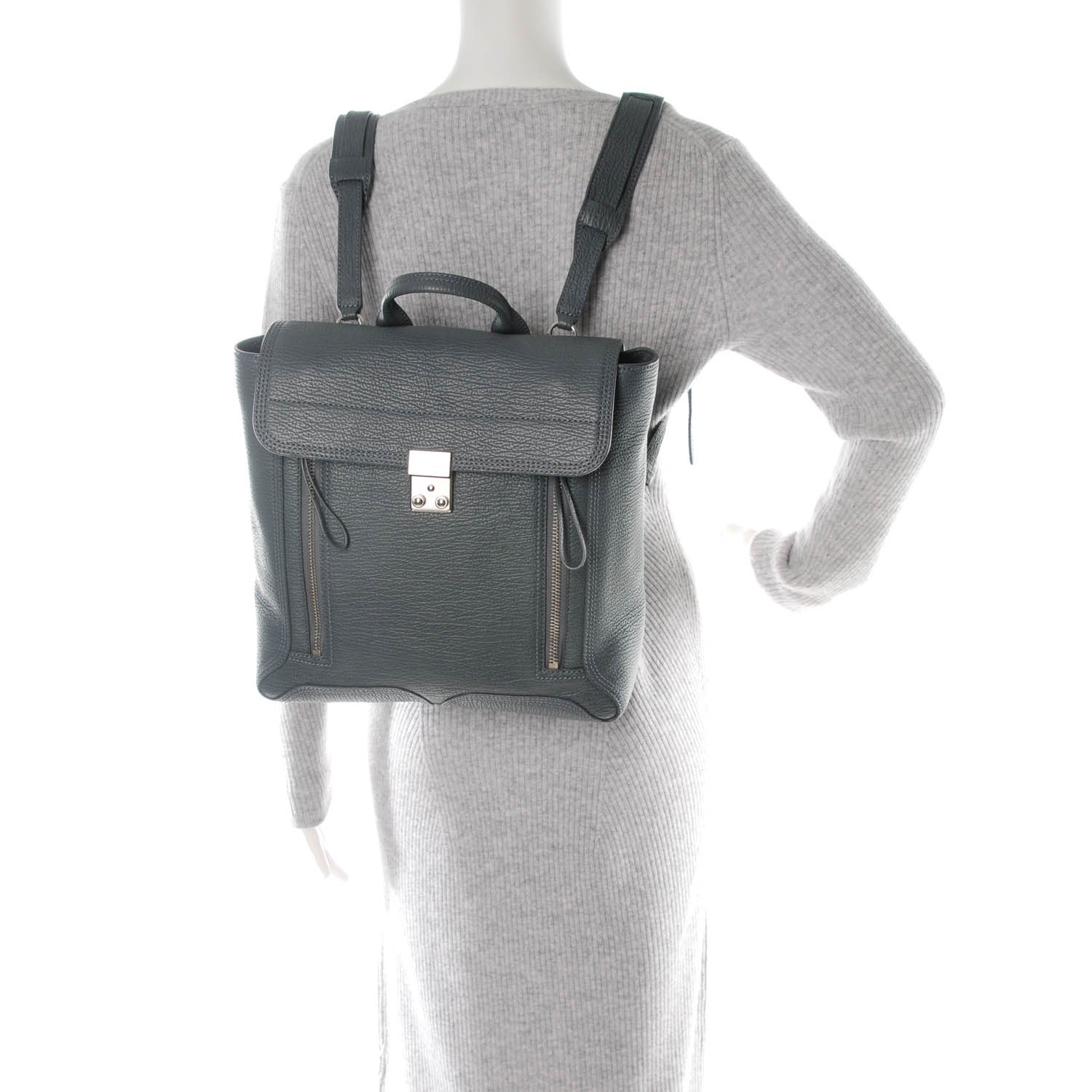 3.1 Phillip Lim 3.1 Textured Calfskin Pashli Backpack Storm 2 of 7