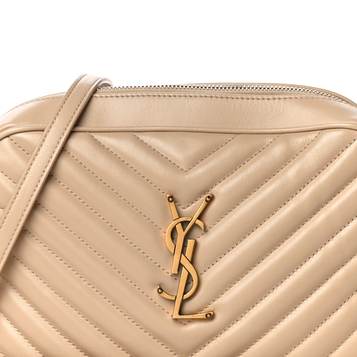 Saint Laurent Calfskin Matelasse Monogram Lou Camera Bag Nude Powder 7 of 9