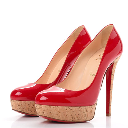 Christian Louboutin Patent Cork Bianca 140 Pumps 39 Red 3 of 7