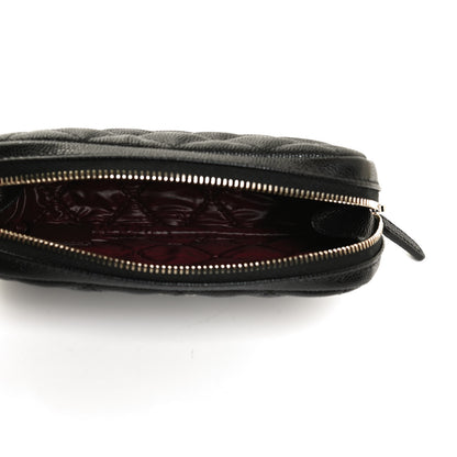 Chanel Caviar Quilted Small Curvy Pouch Cosmetic Case Black 5 of 9