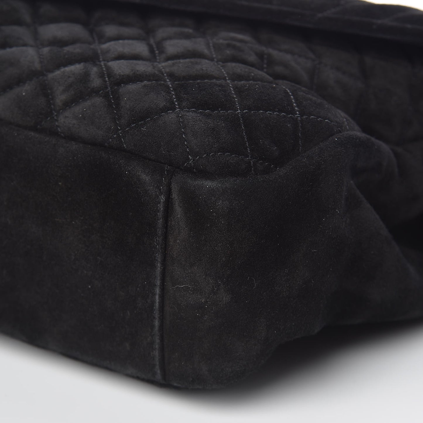 Suede Mixed Matelasse Triquilt Large Monogram Envelope Satchel Black