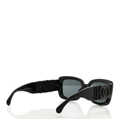Chanel Acetate Calfskin Polarized Square Sunglasses 5473-Q-A Black 4 of 7