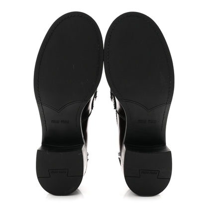 Miu Miu Spazzolato Fume Penny Platform Loafers 39 Porpora 6 of 10