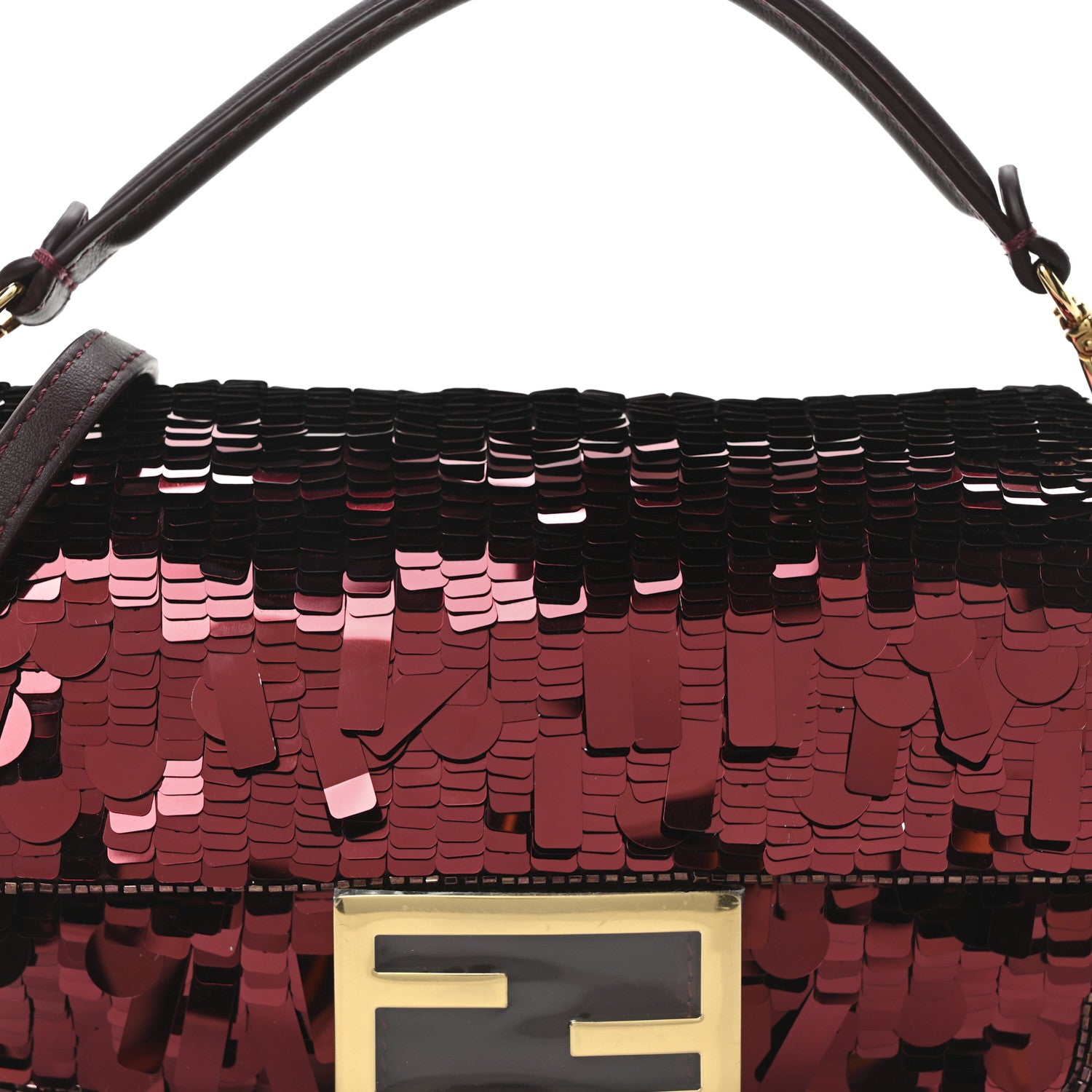 Fendi Sequin Paillettes Vitello Grace Sex and the City Mini Baguette Granata 8 of 10