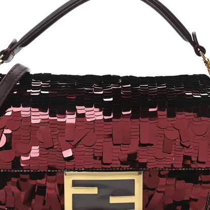 Fendi Sequin Paillettes Vitello Grace Sex and the City Mini Baguette Granata 8 of 10