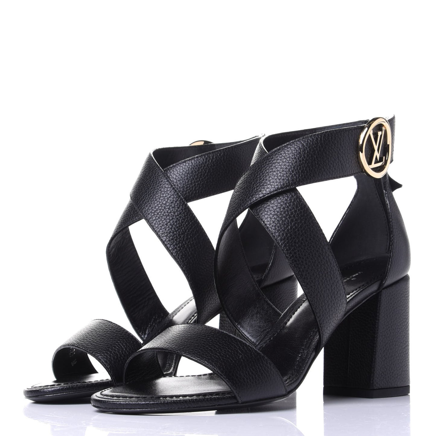 Calfskin Horizon Sandals 40 Black