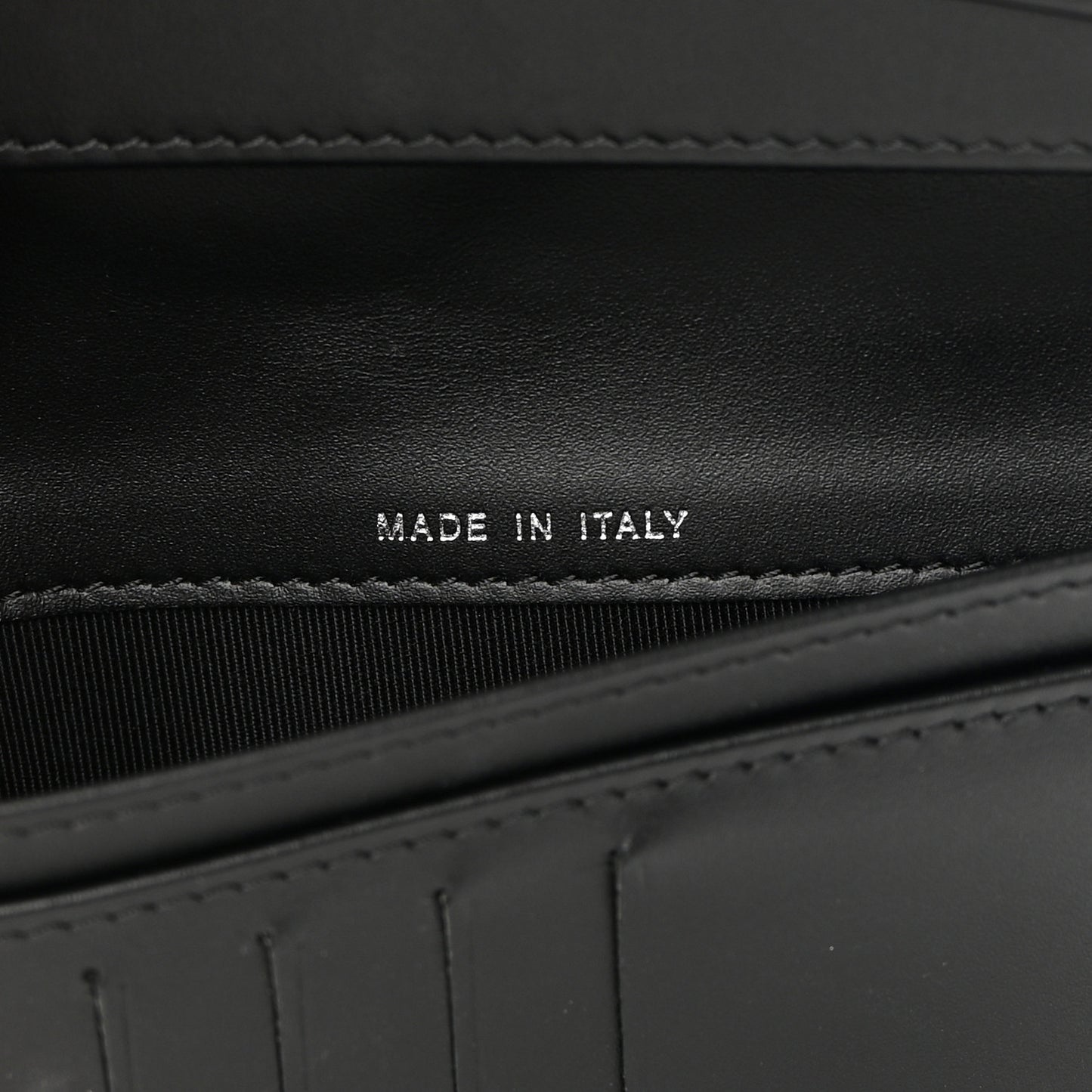 Patent Calfskin Quilted Yen Wallet Black