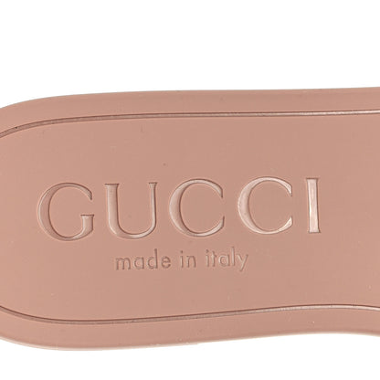 Gucci Rubber Interlocking G Womens Slide Sandals 36 Light Beige 8 of 10