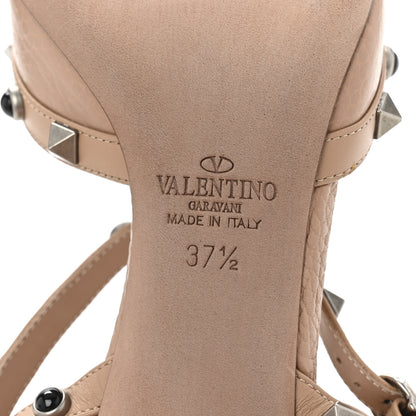 Valentino Garavani Nappa Rockstud Rolling Ankle Strap 65mm Pumps 37.5 Soft Noisette 7 of 11