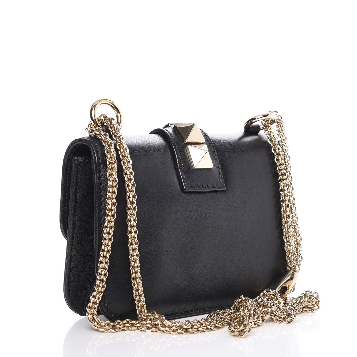 Valentino Garavani Vitello Mini Glam Lock Rockstud Flap Black 4 of 8