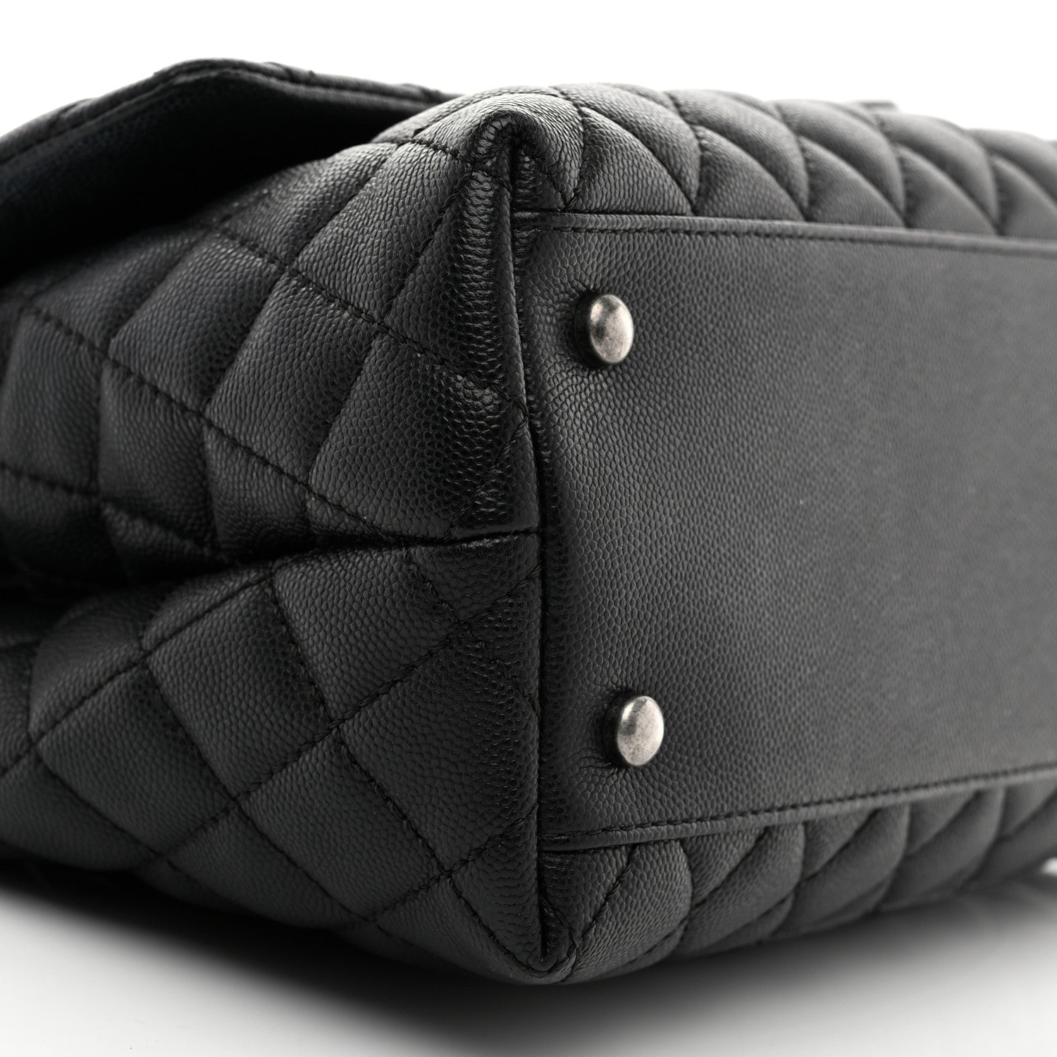 Chanel Caviar Lizard Embossed Quilted Small Coco Handle Flap Black 9 of 10