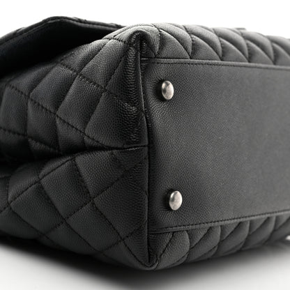 Chanel Caviar Lizard Embossed Quilted Small Coco Handle Flap Black 9 of 10