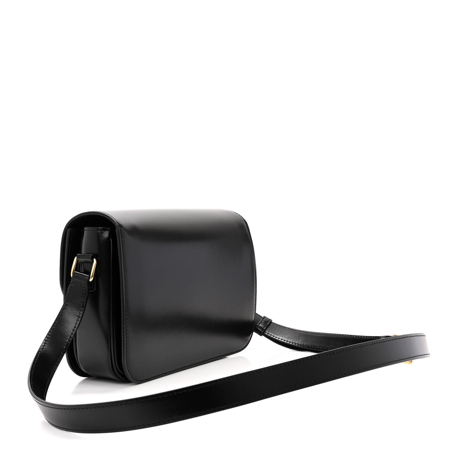 Celine Shiny Calfskin Medium Triomphe Black 3 of 12